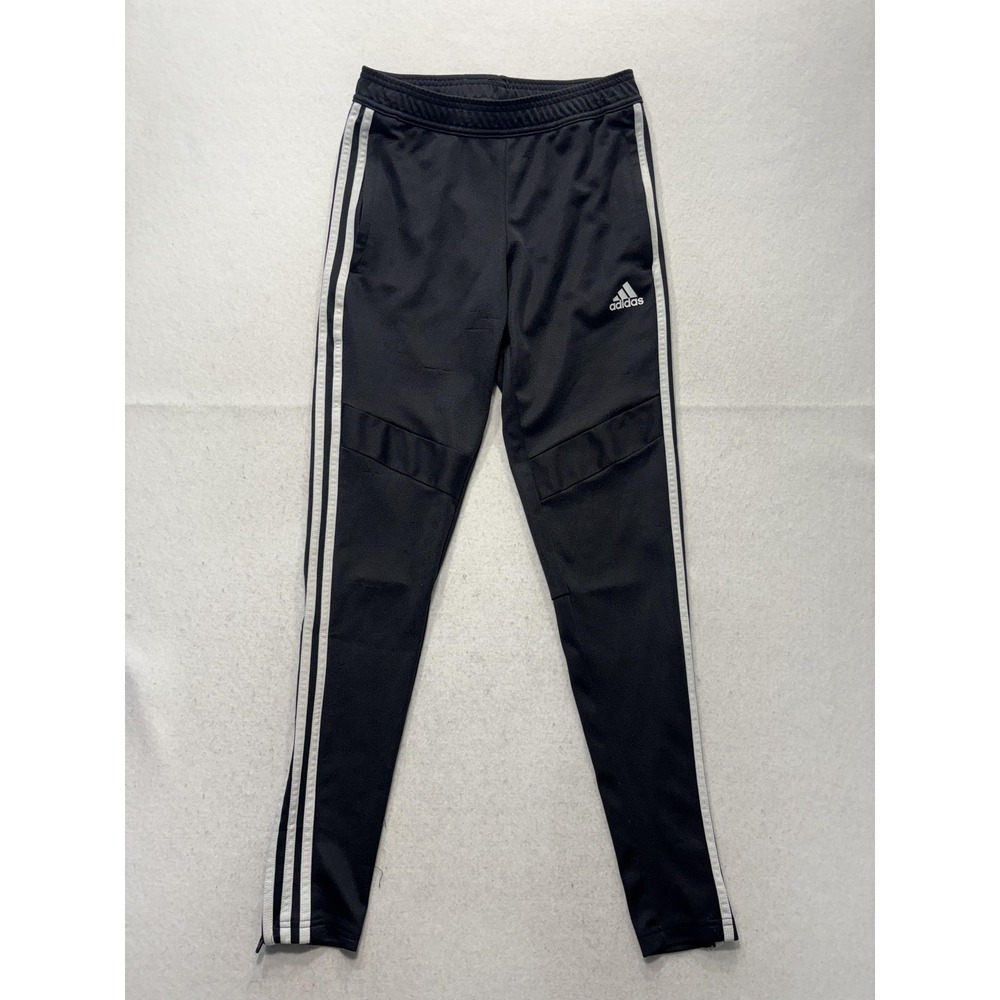 Adidas Track Pants Mens XS Black AEROREADY Elastic Waist Side Stripe Tapered